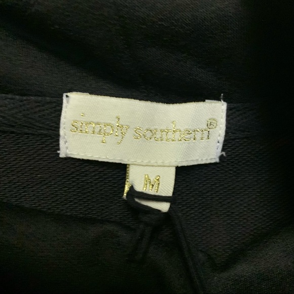 Simply Southern Cowl Neck Black Sweatshirt Medium - Picture 8 of 9